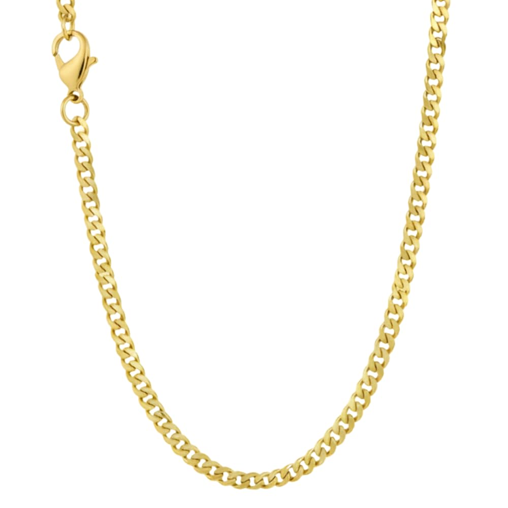 SHOP WGS Italian 14K Solid Yellow Gold Cuban Link Curb Chain Necklace for Men & Women Diamond Cut with Lobster Claw Clasp Real 14K Real Gold Chain Jewelry (2mm - 5.5MM)