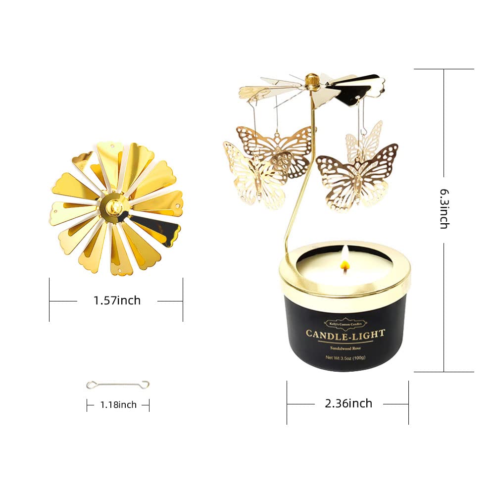 Kelly's Custom Candles, Butterfly Candle Birthday Gift for Mom,Girlfriend,Unique Easter Gifts for Sister, Wife and Mother in Law,Rotatable Aromatherapy Candles Gift for Women.