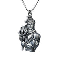 Stainless Steel Shiva's Trishul Damaru Pendant with Chain for Men, Anti-Tarnish Mahadev Mahakal Bholenath Necklace for Men & Women - Oxidized Silver Finish