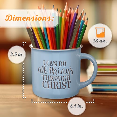 Christian Art Gifts Lavender Camp Style Ceramic Coffee Mug – 13 oz. Microwave & Dishwasher Safe Inspirational Scripture Coffee & Tea Mug for Women with Bible Verse: Let Your Light Shine – Matthew 5:16
