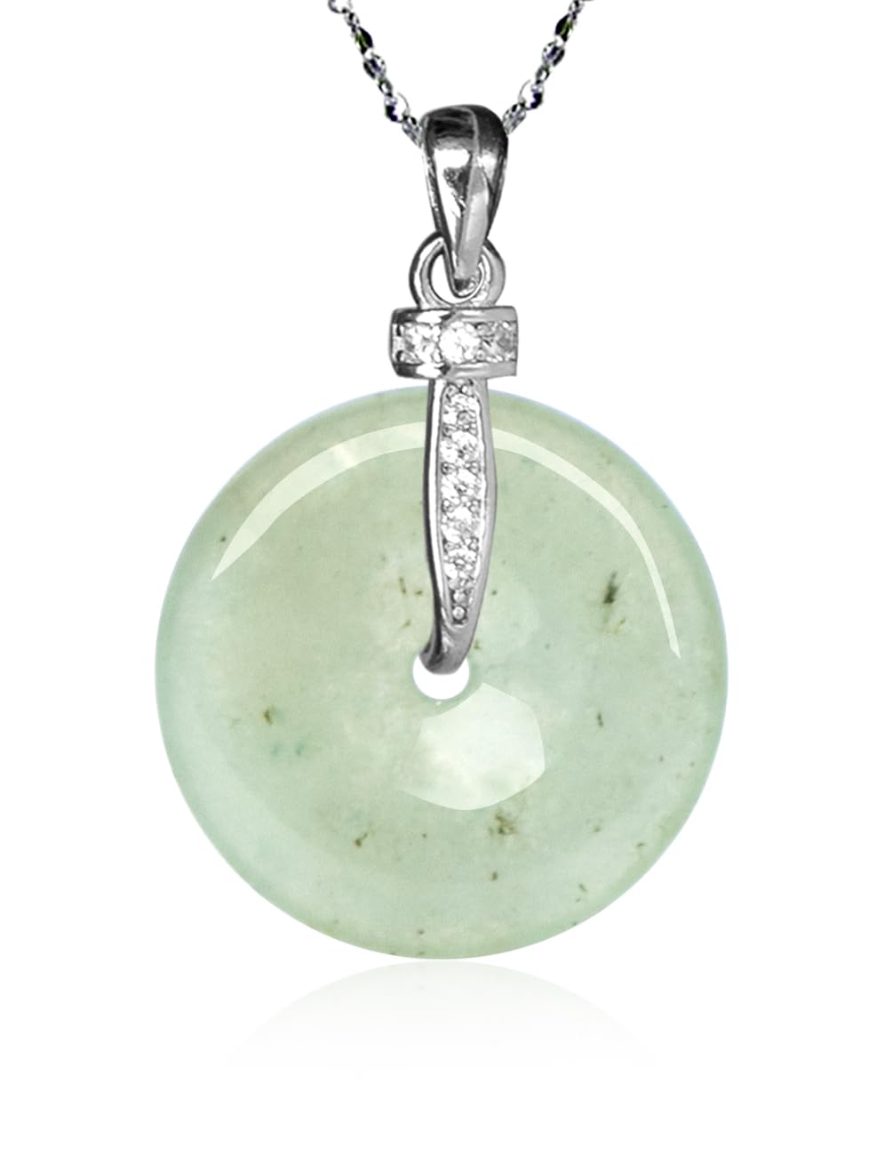 Dahlia Eternal Circle Jade Necklace, Real Grade A Certified Burma Jadeite for Inner Peace