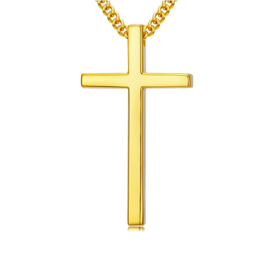 18K Gold Cross Necklace for Men Women Gold Cross Pendant with Bible Verse Minimalist Cross Christian Jewelry Religious Gifts