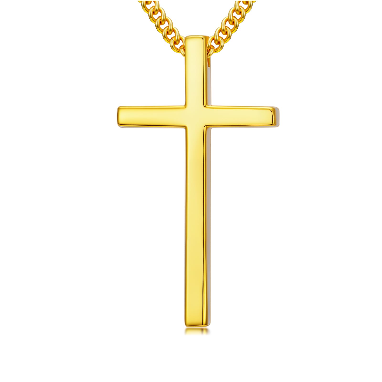 18K Gold Cross Necklace for Men Women Gold Cross Pendant with Bible Verse Minimalist Cross Christian Jewelry Religious Gifts