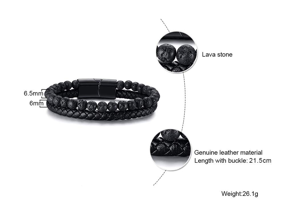 VNOX Viking Bracelet for Men - Genuine Leather Braided Viking Bracelets Vintage Thor's Hammer Wrap Cuff Wirstband Bracelets,Viking Jewelry for Men