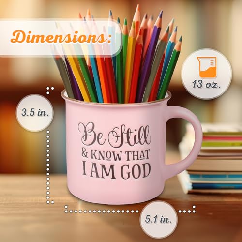 Christian Art Gifts Lavender Camp Style Ceramic Coffee Mug – 13 oz. Microwave & Dishwasher Safe Inspirational Scripture Coffee & Tea Mug for Women with Bible Verse: Let Your Light Shine – Matthew 5:16