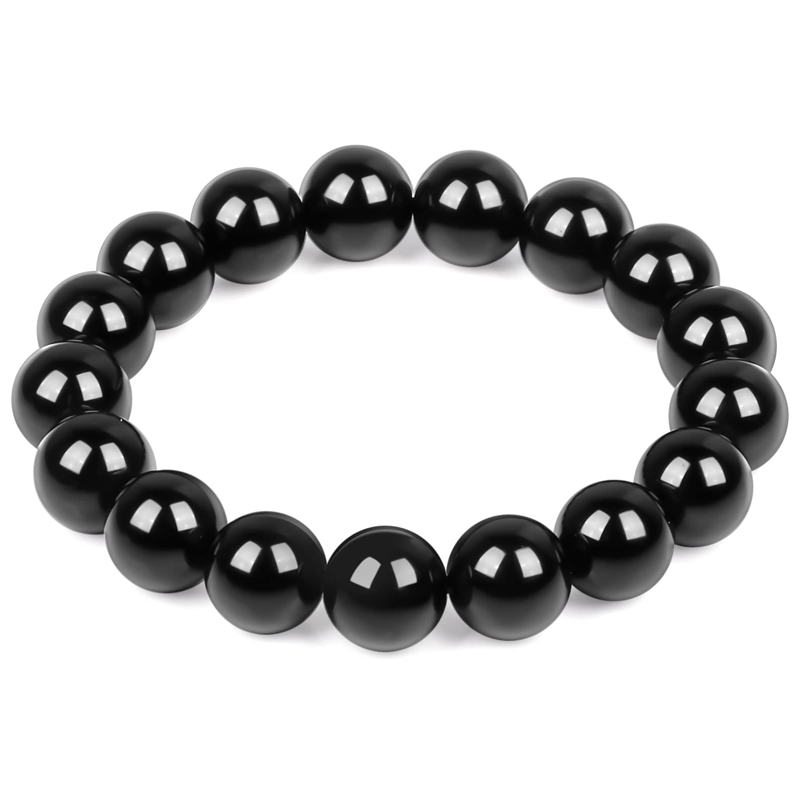 Protection Bracelet-Natural Black Obsidian bracelet for men women- Anti anxiety,Bring Good luck &Happiness Bracelet- Handmade Healing Crystal Bracelets