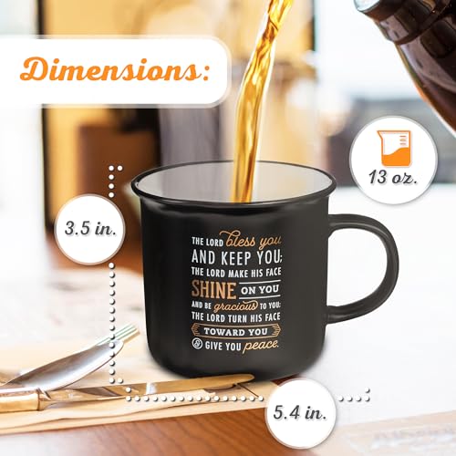 Christian Art Gifts Lavender Camp Style Ceramic Coffee Mug – 13 oz. Microwave & Dishwasher Safe Inspirational Scripture Coffee & Tea Mug for Women with Bible Verse: Let Your Light Shine – Matthew 5:16