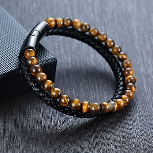 VNOX Viking Bracelet for Men - Genuine Leather Braided Viking Bracelets Vintage Thor's Hammer Wrap Cuff Wirstband Bracelets,Viking Jewelry for Men