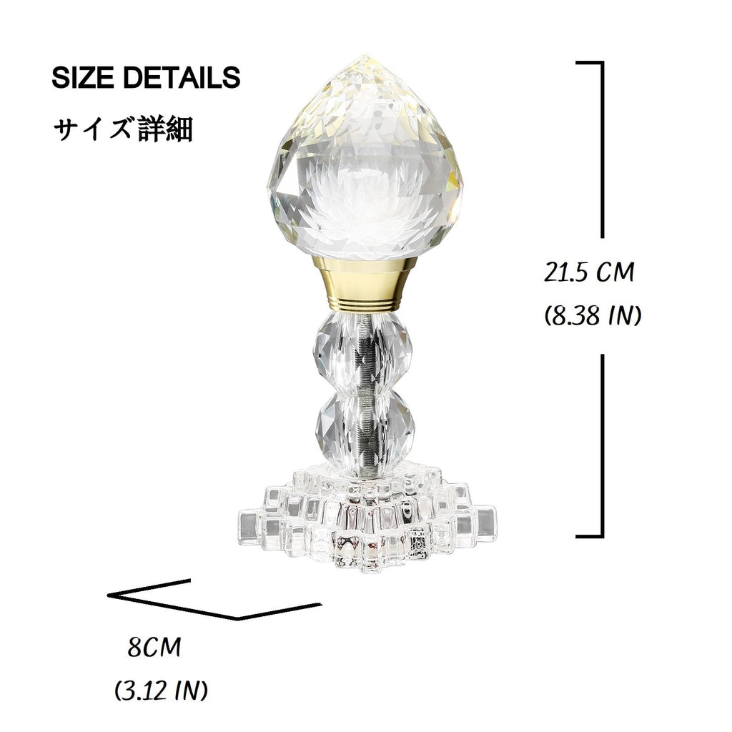 LED Crystal Lotus Flower Lamp – USB Powered Buddha Light for Worship, Prayer and Display,Lotus Flower Light for Bedroom, Buddhist Supplies,Shrine,Meditation Room 8’’ (Blooming Lotus)