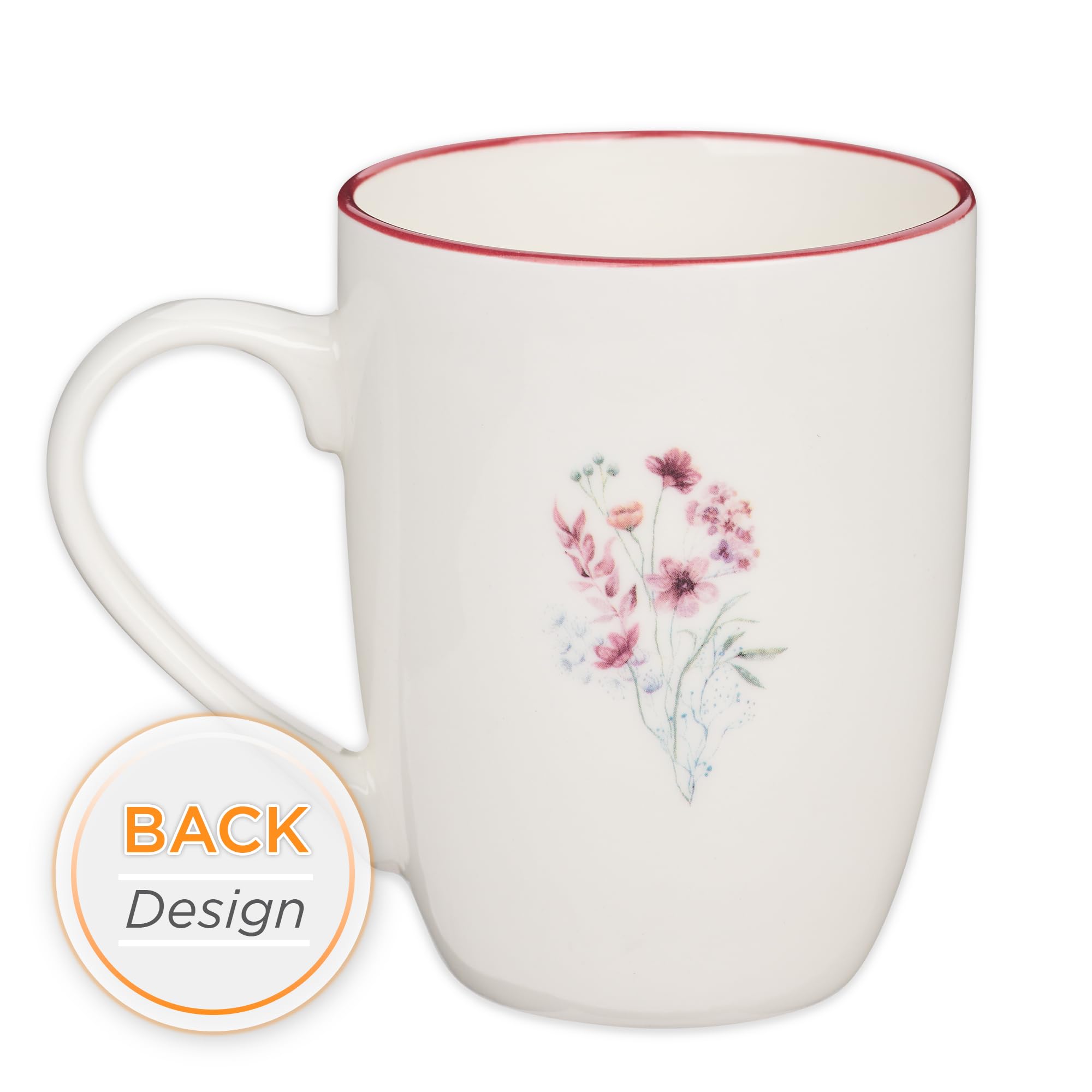 Christian Art Gifts Inspirational Ceramic Coffee & Tea Scripture Mug for Women: All Things are Possible Encouraging Bible Verse, Cute Microwave & Dishwasher Safe Drinkware, White & Pink Floral, 12 oz.