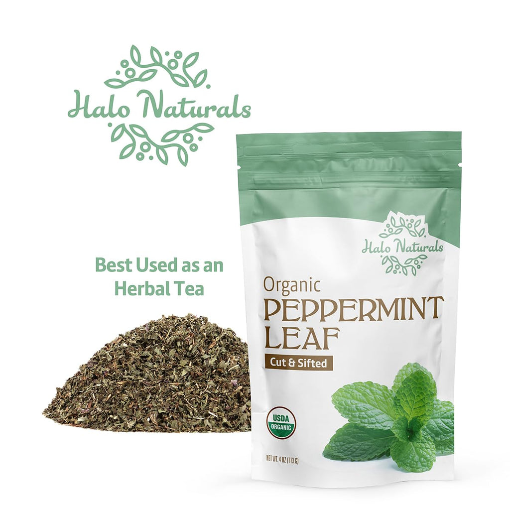 Organic Peppermint Leaf Cut & Sifted, 4 Ounces (Mentha piperita) USDA Certified | Resealable Pouch| Packaged in The USA (Pack of 1)