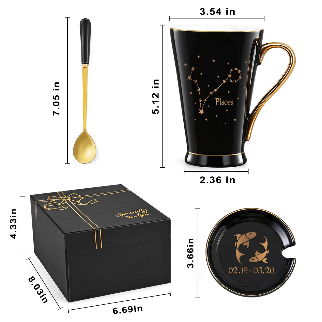 Maustic Aries Gifts for Women Men, March April Birthday Gifts, Zodiac Sign Gift, Astrology Horoscope Constellation Gift for Best Friend, Astrology Lover, Aries Coffee Mug, 12 Oz
