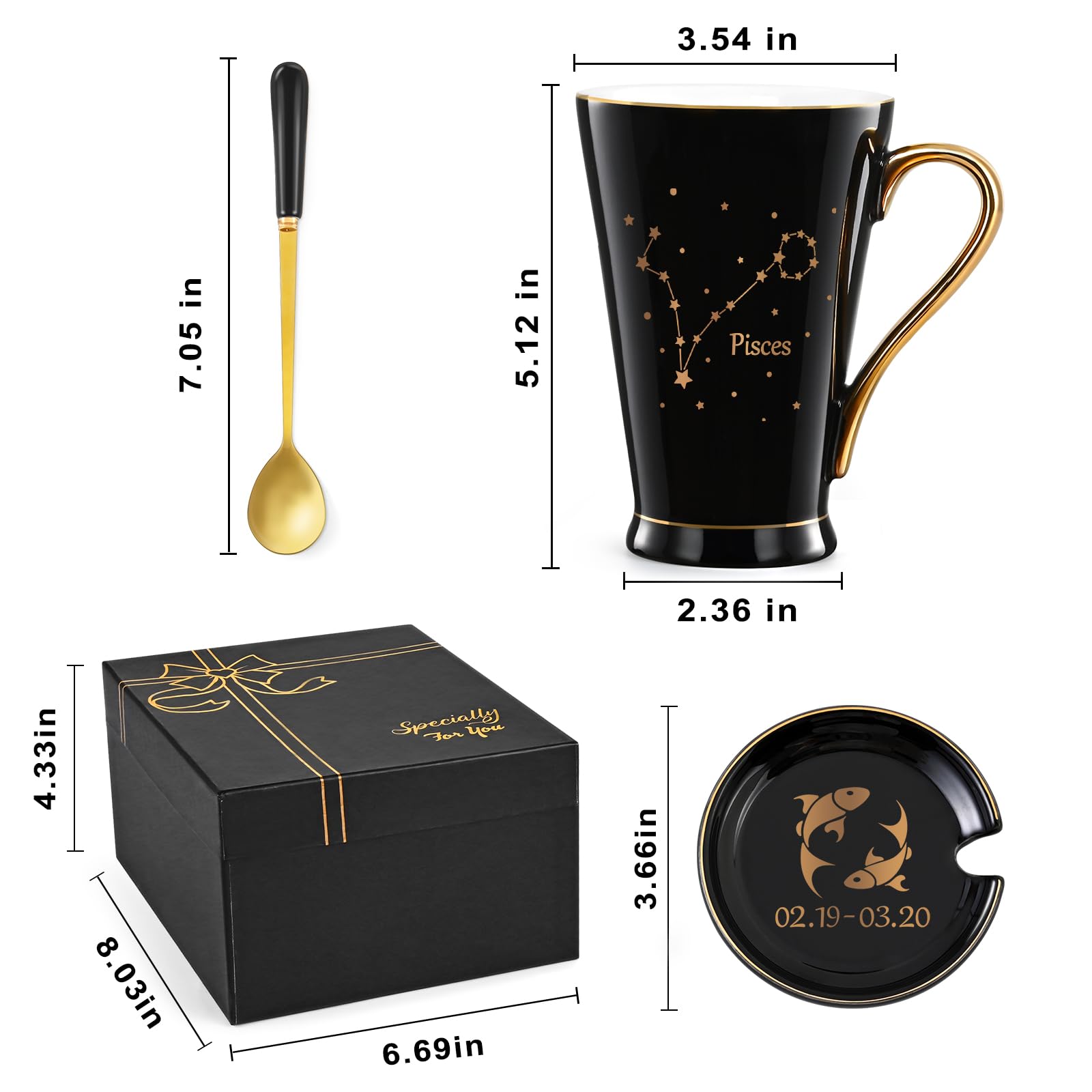Maustic Aries Gifts for Women Men, March April Birthday Gifts, Zodiac Sign Gift, Astrology Horoscope Constellation Gift for Best Friend, Astrology Lover, Aries Coffee Mug, 12 Oz