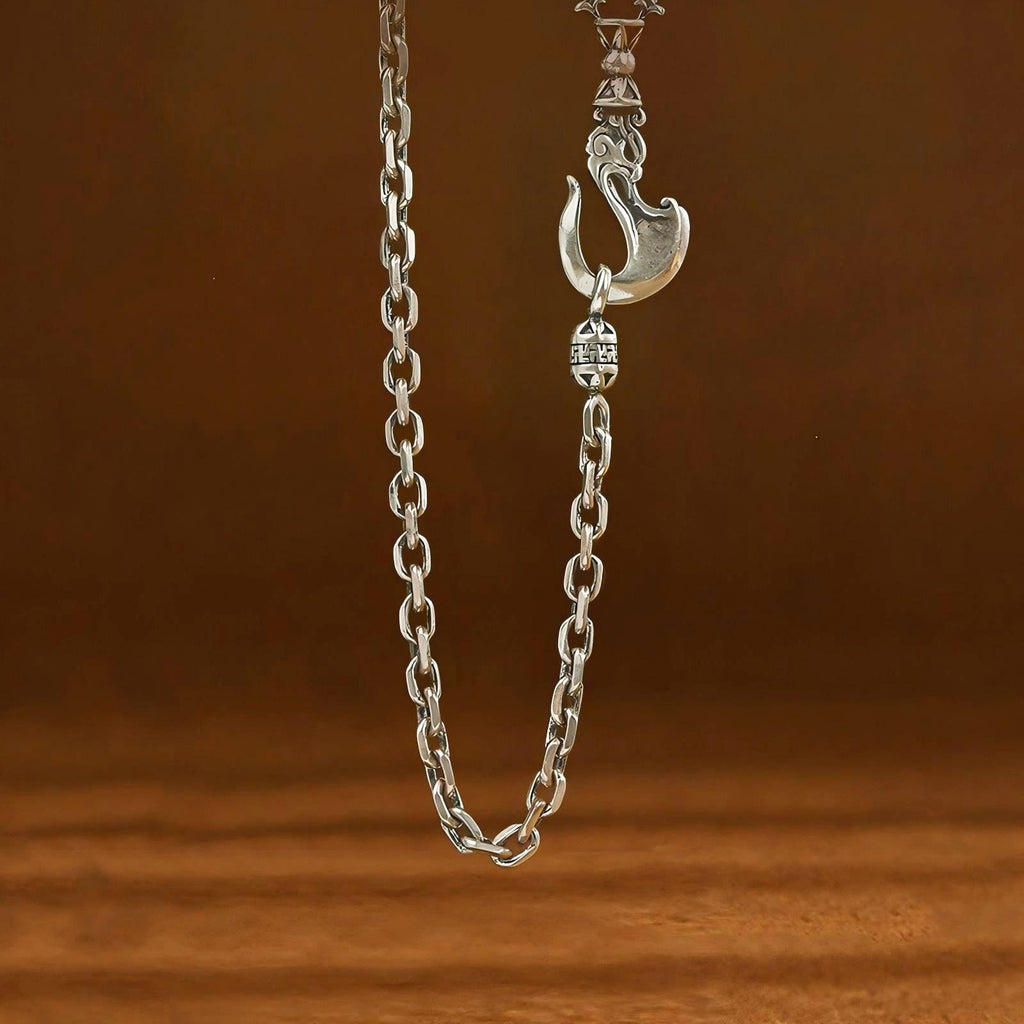 Italian Sterling Silver S925 Retro Chain Necklace for Men, Vintage Style Jewelry Gift