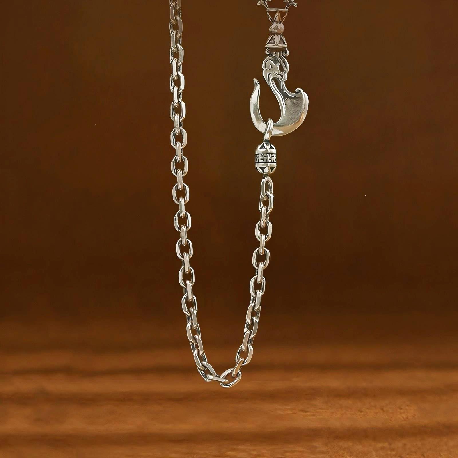 Italian Sterling Silver S925 Retro Chain Necklace for Men, Vintage Style Jewelry Gift