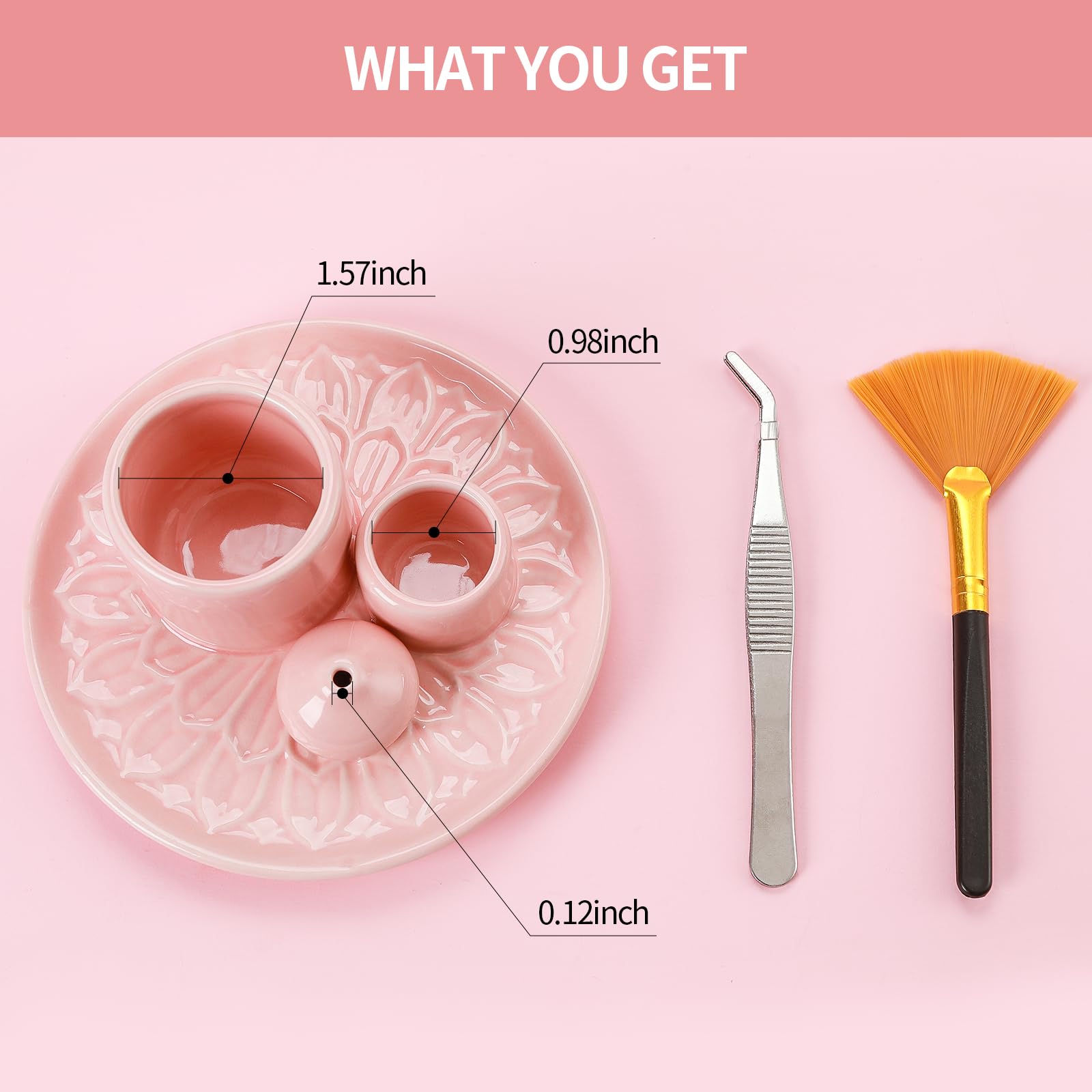 Handmade Ceramic Incense Burner for Palo Santo Incense Sticks, 4 in 1 Multi-Purpose Sage Holder for Burning, Ash Catcher Tray for Meditation Yoga Room (Golden)