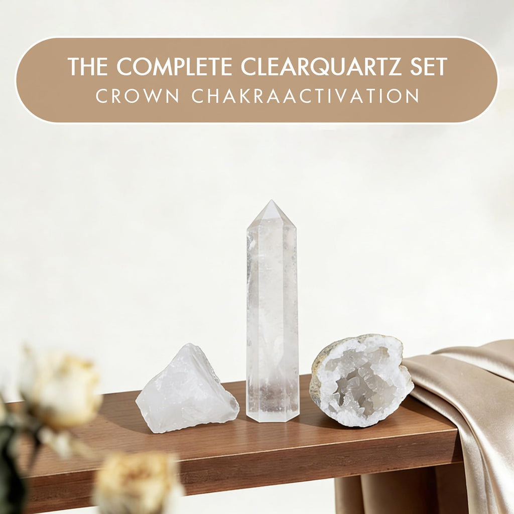 7 Chakra Healing Crystals Set - Large Raw Stones Energy Alignment Kit with Wooden Gift Box & Guidebook