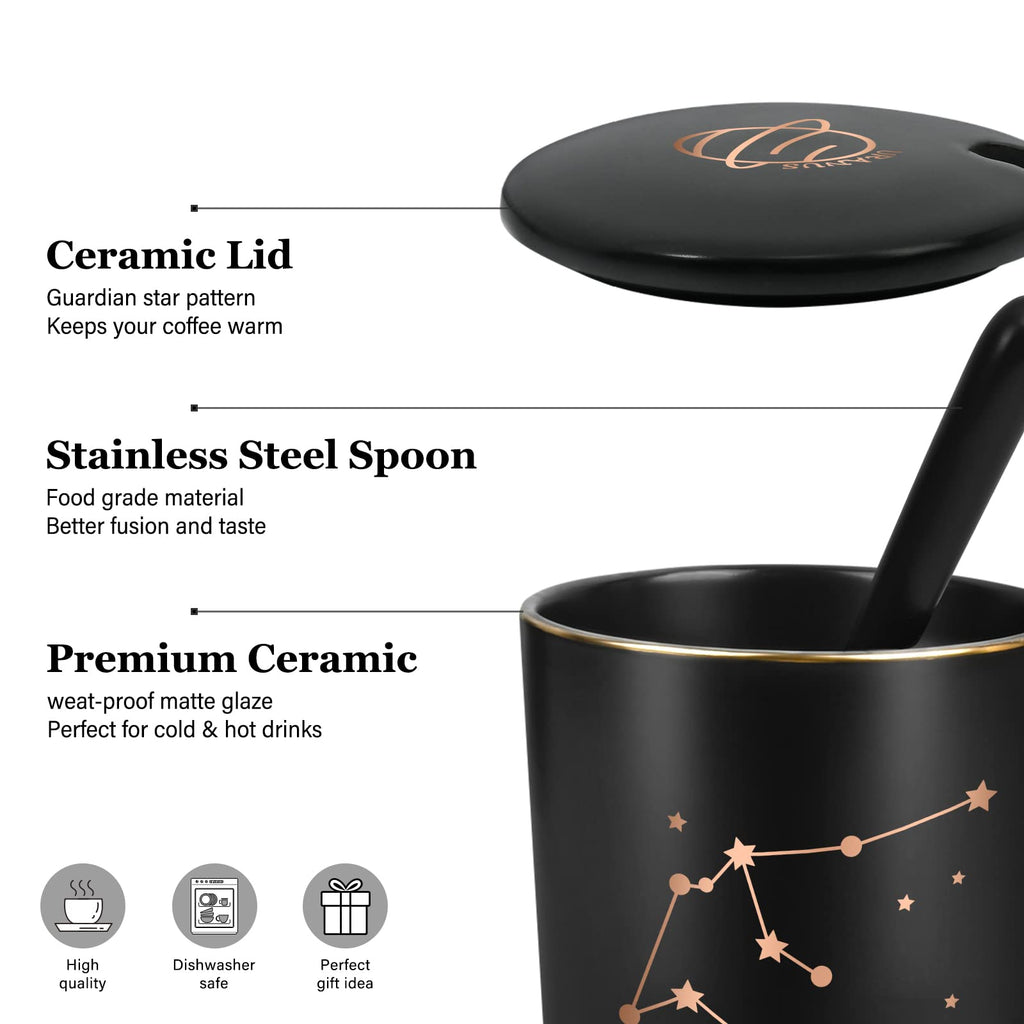 YHRJWN Pisces Gifts for Women, Pisces Constellation Mug, February March Birthdays Gifts for Women Horoscope Astrology Lovers, Pisces Zodiac Sign gifts for Women Girls, 14 Oz Pink with Gift Box