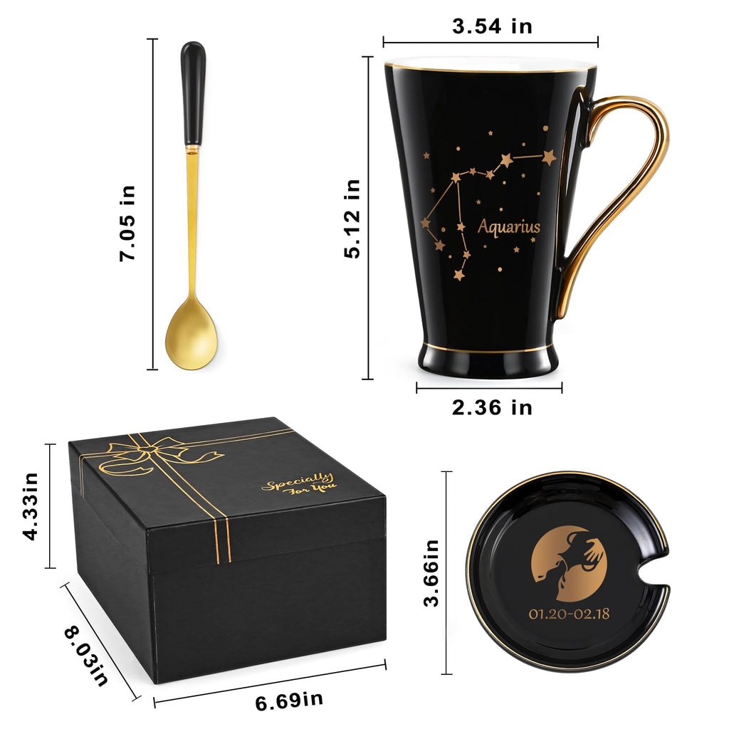 Maustic Aries Gifts for Women Men, March April Birthday Gifts, Zodiac Sign Gift, Astrology Horoscope Constellation Gift for Best Friend, Astrology Lover, Aries Coffee Mug, 12 Oz