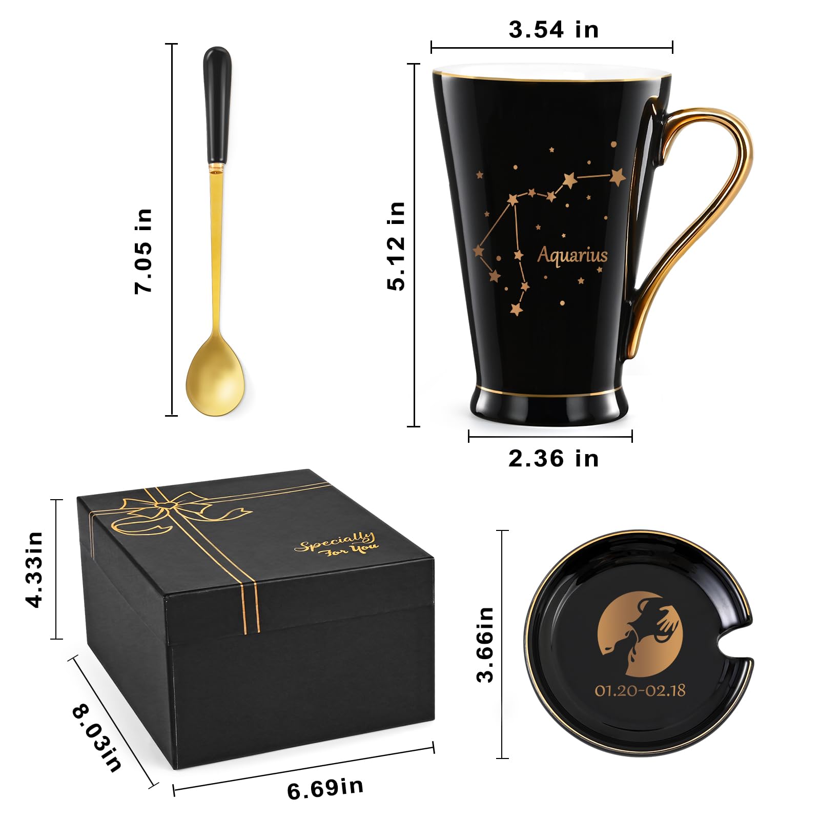 Maustic Aries Gifts for Women Men, March April Birthday Gifts, Zodiac Sign Gift, Astrology Horoscope Constellation Gift for Best Friend, Astrology Lover, Aries Coffee Mug, 12 Oz