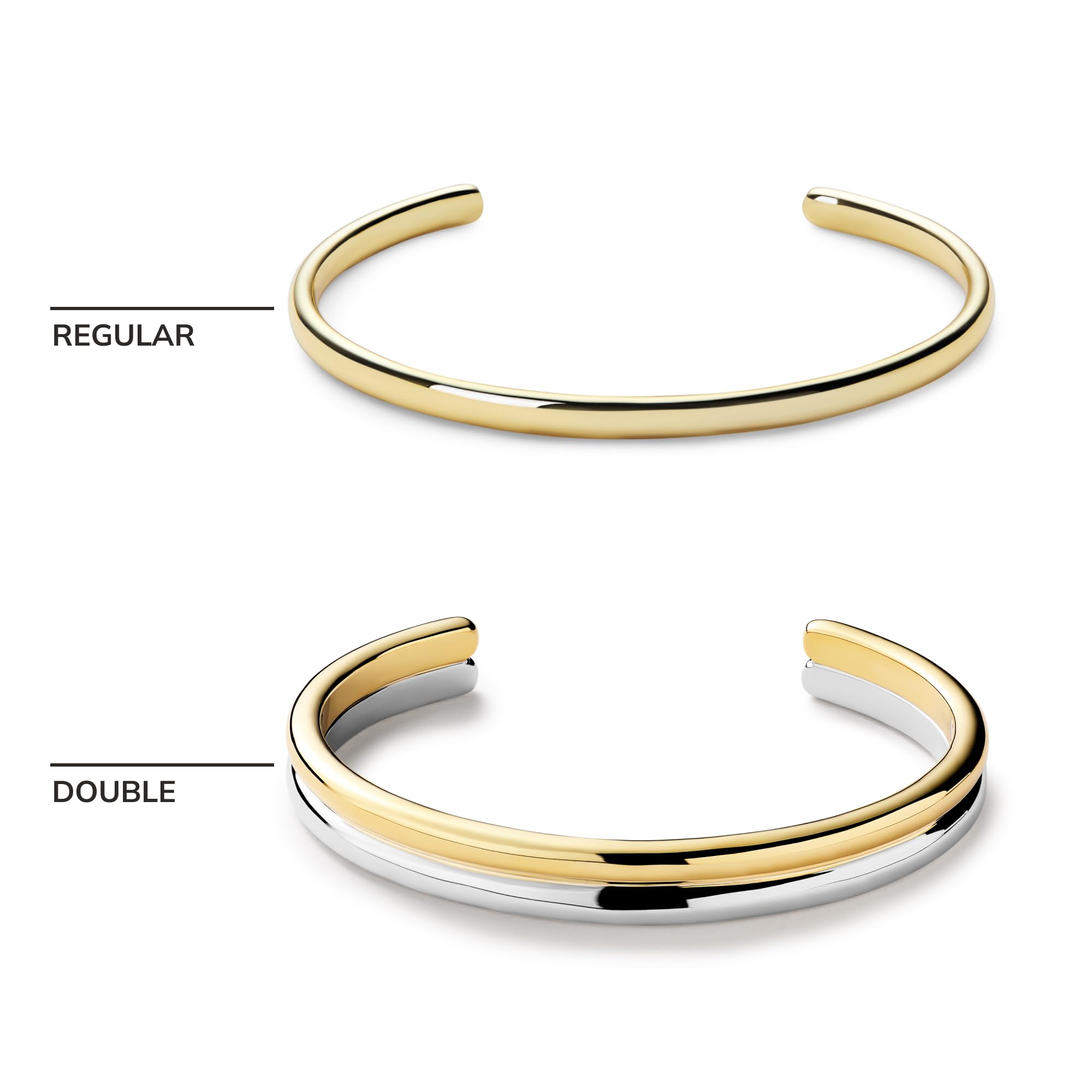 Ana Luisa Bracelets for Women - 14K Gold Plated & Silver Rhodium Bangle and Cuff Bracelets - Sleek Designs Perfect for Layering - Hypoallergenic, Water-Resistant, Tarnish-Free Bracelet for Daily Wear