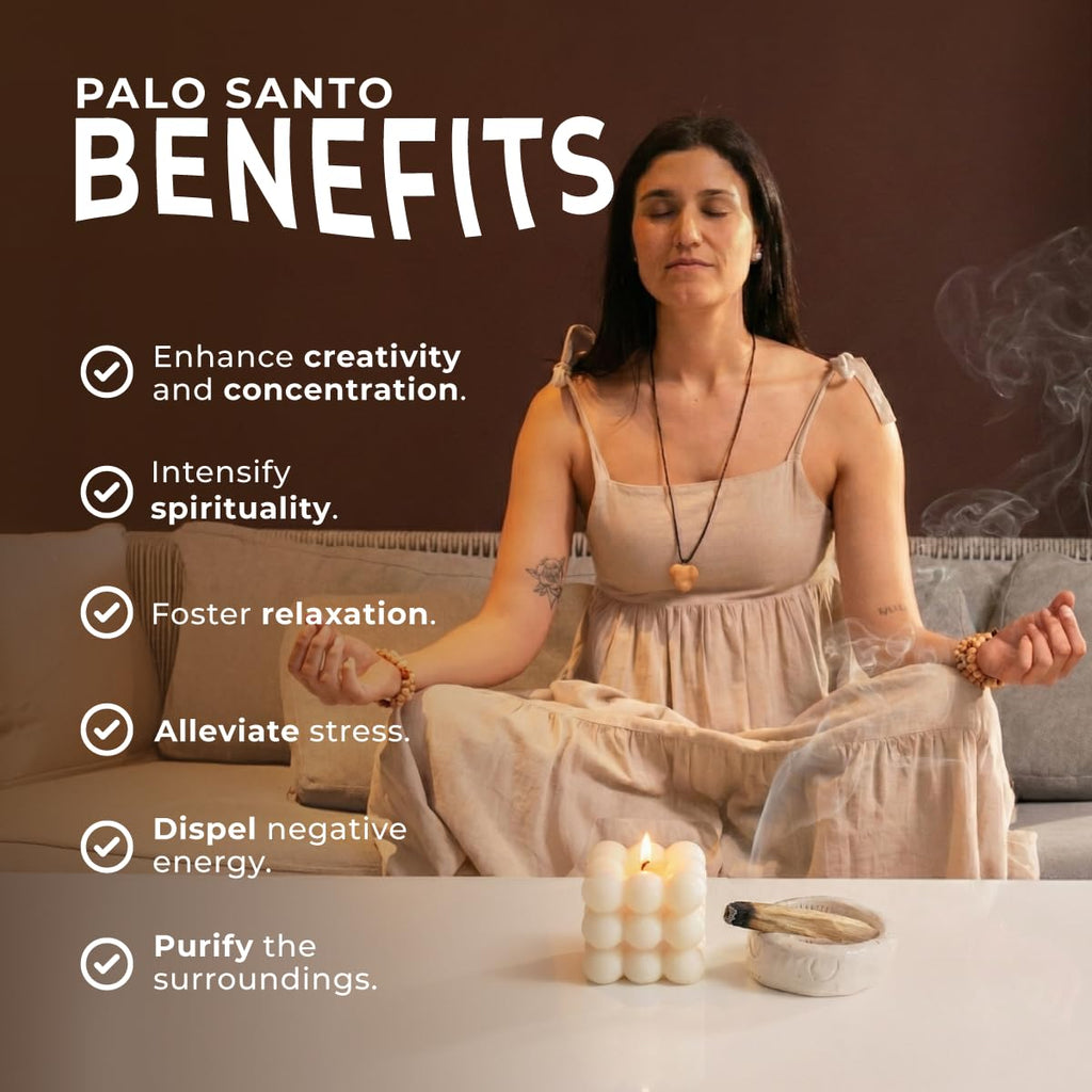 Palo Santo Premium Sticks (8) Smudging Incense Certified Pure Ethically and Sustainably Harvested from Fallen Trees in Peru (NOT Ecuador). Protection, Meditation, Healing, Spiritual Cleansing