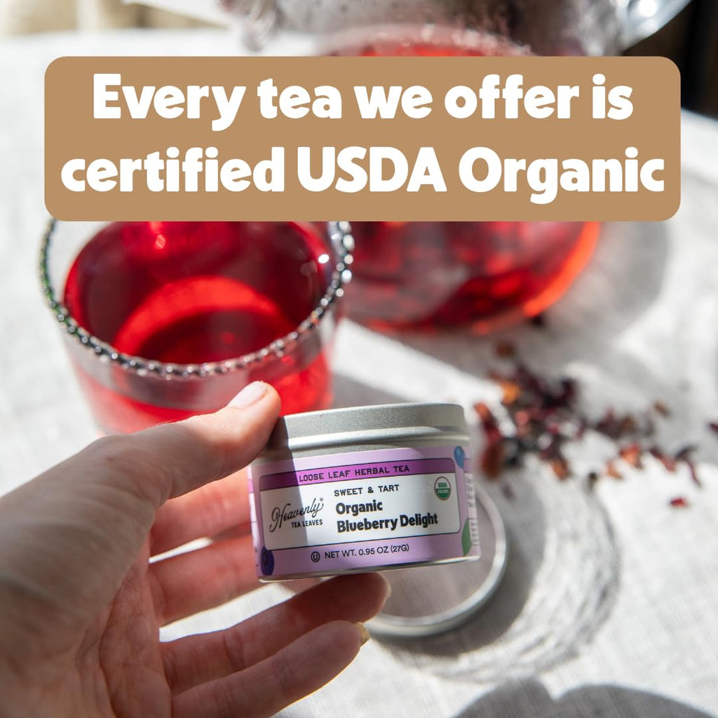 Heavenly Tea Leaves Organic 9 Flavor Variety Pack, Loose Leaf Tea Sampler Gift Set (Approx. 90 Cups) | Assorted Green Black White Herbal Teas, Premium Whole Leaf Collection, Gourmet Box for Tea Lovers | Sampler, Great Iced or Hot, High to No Caffeine