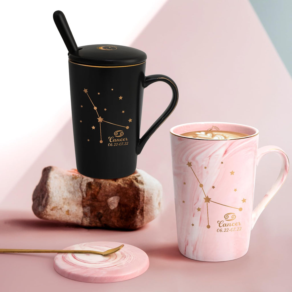 YHRJWN Pisces Gifts for Women, Pisces Constellation Mug, February March Birthdays Gifts for Women Horoscope Astrology Lovers, Pisces Zodiac Sign gifts for Women Girls, 14 Oz Pink with Gift Box