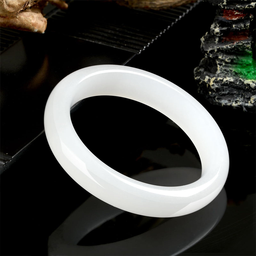 Landical 2.4'' Natural Jade Bracelet for Women Jade Bangle Bracelets with Box Good Luck Bangle Jewelry Gift for Mother