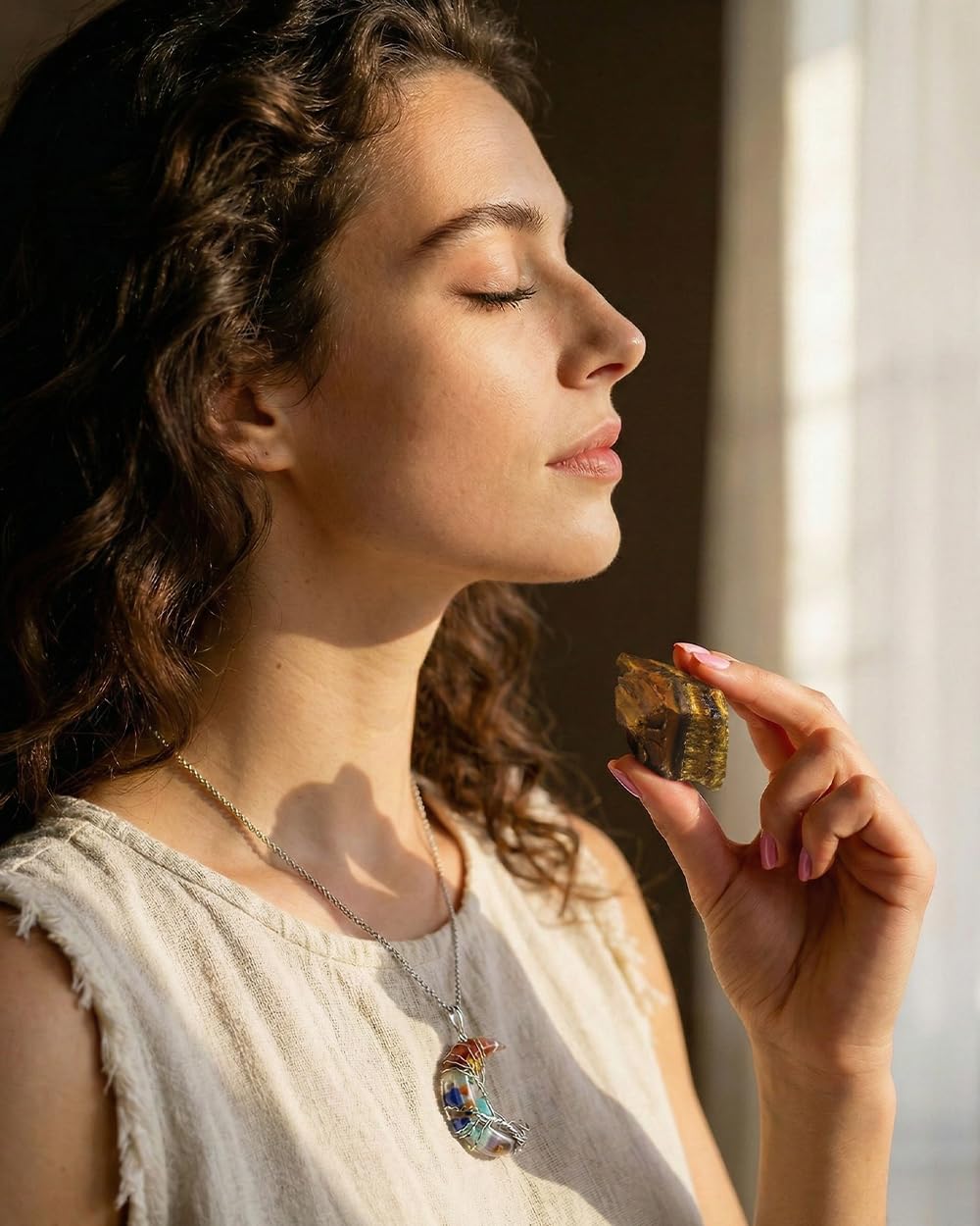 Crystals and Healing Stones, 9 Pcs Healing Crystals Set, 7 Chakra Crystal Stones Set Real Natural Selenite Pyramid Reiki Raw Rock Energy Protection Meditation with Wooden Box, Crystal Gifts for Women