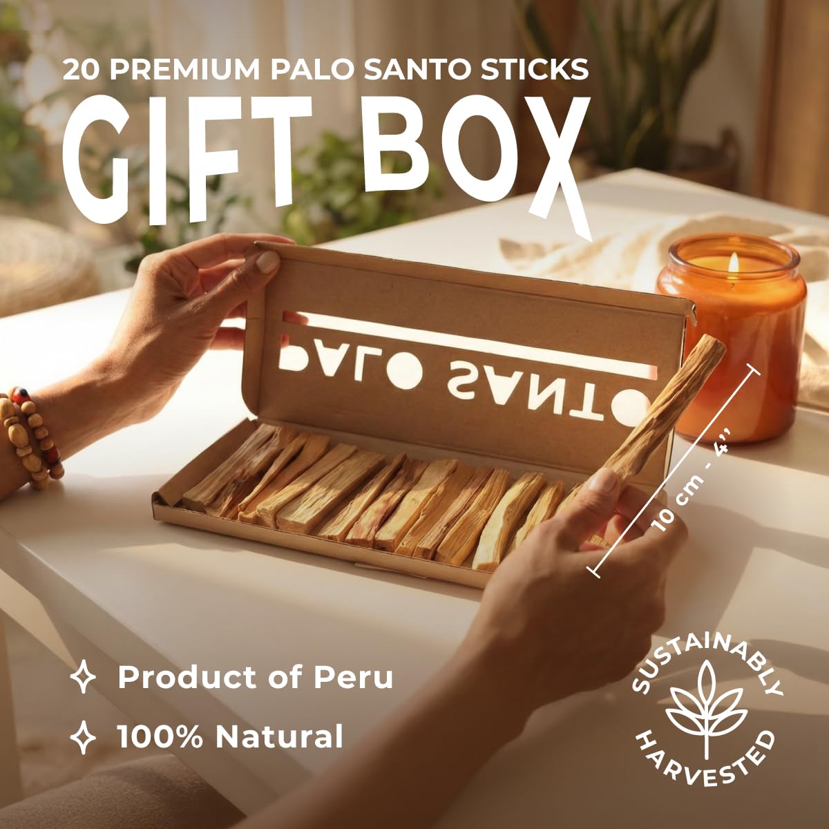 Palo Santo Premium Sticks (8) Smudging Incense Certified Pure Ethically and Sustainably Harvested from Fallen Trees in Peru (NOT Ecuador). Protection, Meditation, Healing, Spiritual Cleansing