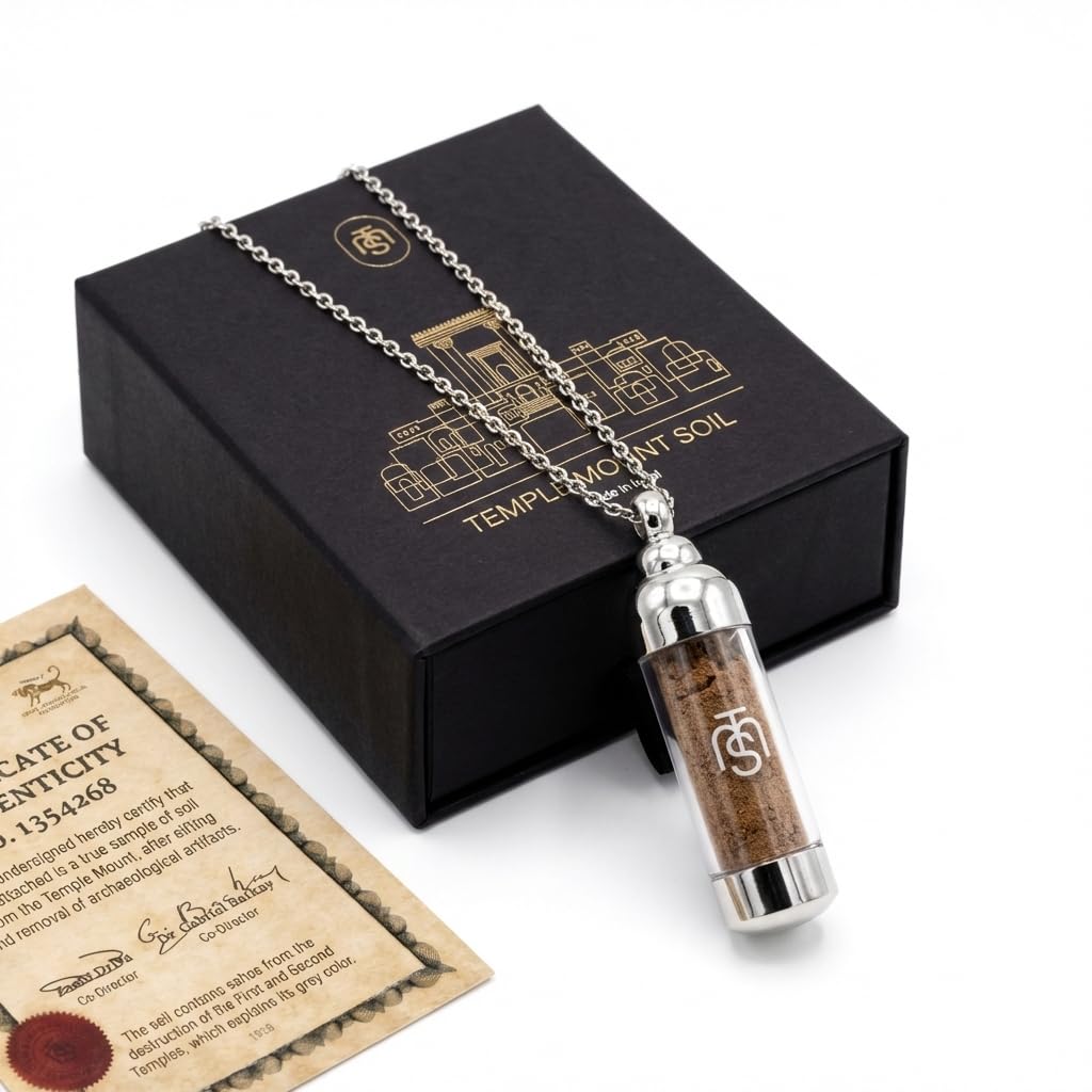 Authentic Temple Mount Christian Necklace for Women & Men – Expert-Certified Sacred Soil Jewelry, Rare Faith-Based Holy Land Soil Pendant from Jerusalem – Spiritual Religious Biblical Easter Gift