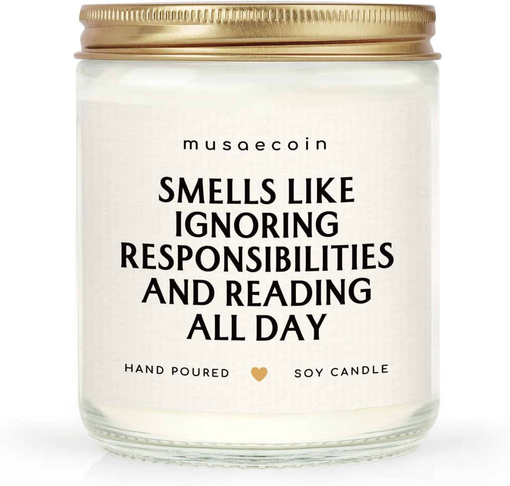 Book Lovers Gifts, Funny Gifts for Book Lovers, Birthday Bookish Presents for Readers Librarian Bookworm - Handmade Lavender Candle 7oz