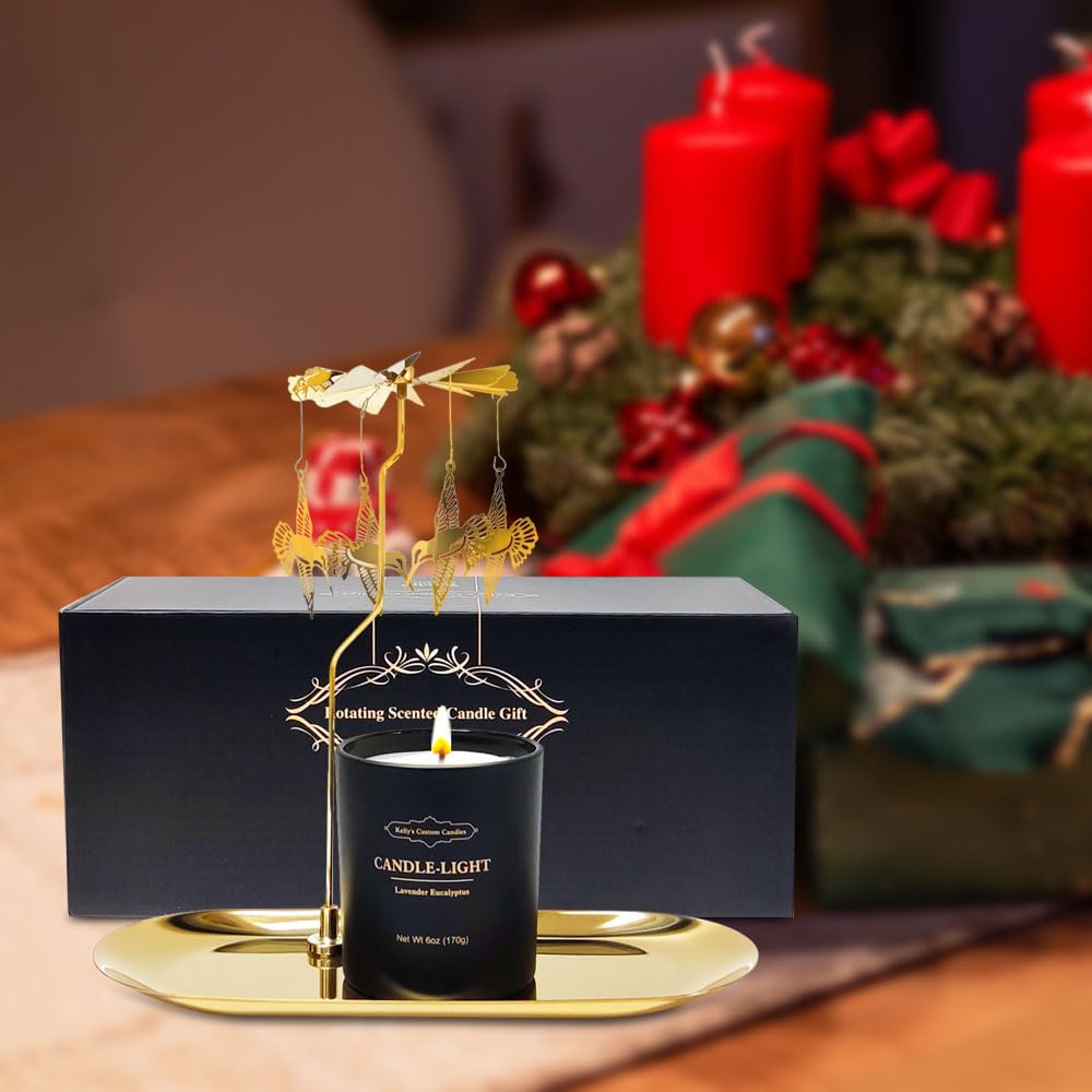 Kelly's Custom Candles, Butterfly Candle Birthday Gift for Mom,Girlfriend,Unique Easter Gifts for Sister, Wife and Mother in Law,Rotatable Aromatherapy Candles Gift for Women.