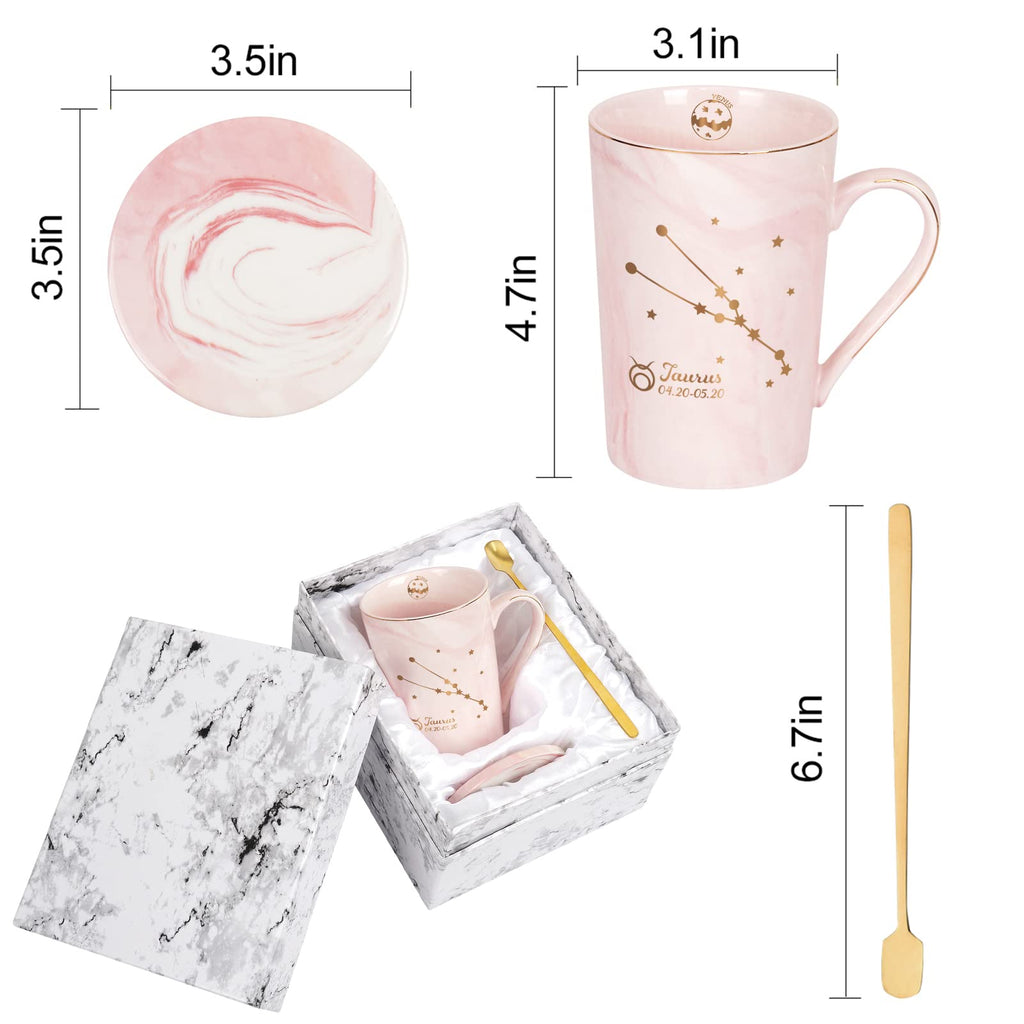 YHRJWN Pisces Gifts for Women, Pisces Constellation Mug, February March Birthdays Gifts for Women Horoscope Astrology Lovers, Pisces Zodiac Sign gifts for Women Girls, 14 Oz Pink with Gift Box