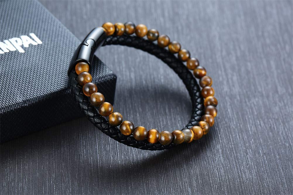 VNOX Viking Bracelet for Men - Genuine Leather Braided Viking Bracelets Vintage Thor's Hammer Wrap Cuff Wirstband Bracelets,Viking Jewelry for Men