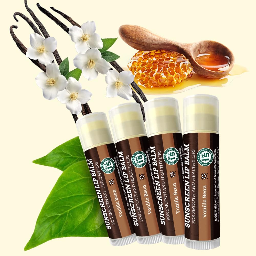 Earth's Daughter USDA Organic Lip Balm 6-Pack - Fruit Flavors, Beeswax, Coconut Oil, Vitamin E - Best Lip Repair Chapstick for Dry Cracked Lips - Moisturizing Lip Care