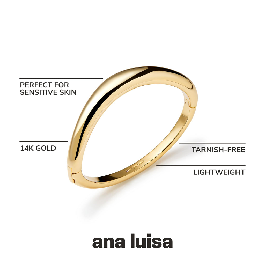 Ana Luisa Bracelets for Women - 14K Gold Plated & Silver Rhodium Bangle and Cuff Bracelets - Sleek Designs Perfect for Layering - Hypoallergenic, Water-Resistant, Tarnish-Free Bracelet for Daily Wear