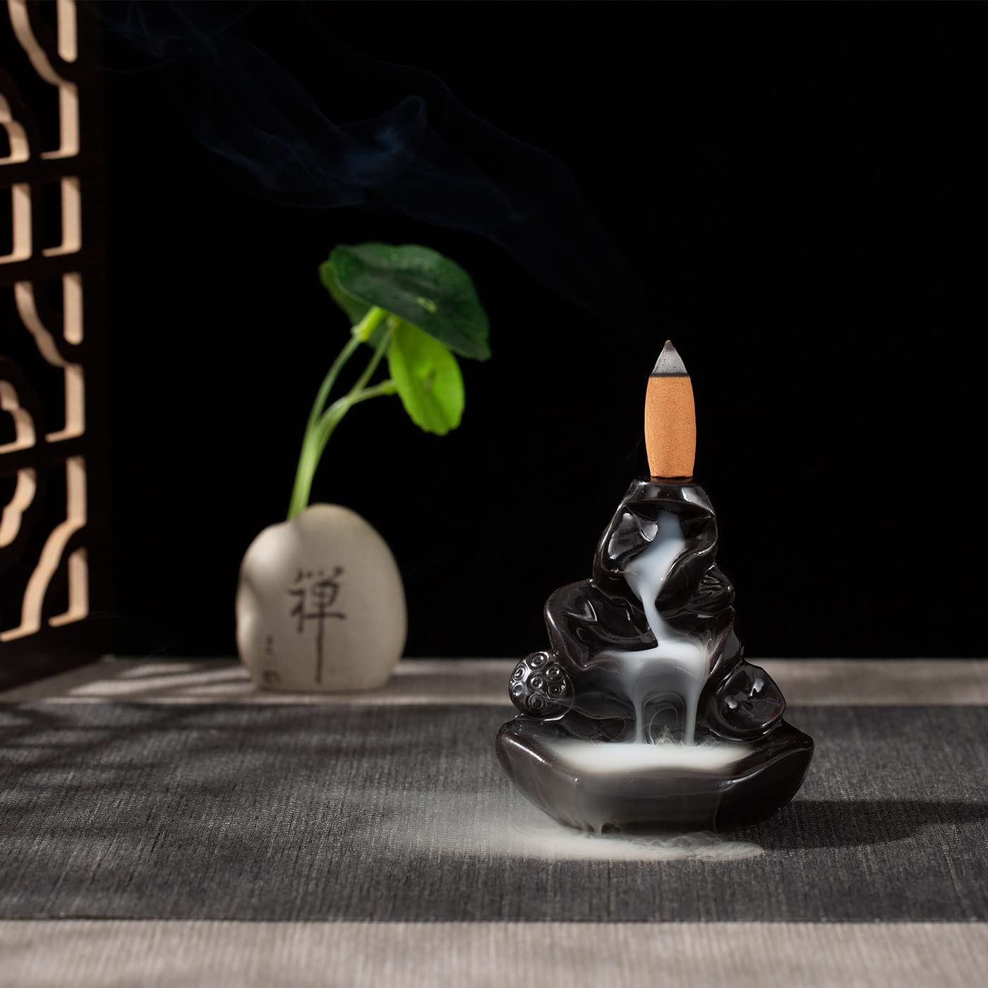 120 Pcs Large Backflow Incense Cones, 4 Mixed Natural Incense Waterfall, Sandalwood Rose Lavender Sakura for Backflow Incense Burner, Relaxation Meditation Yoga Gift