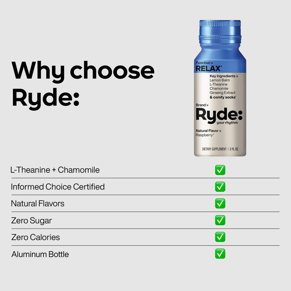Ryde: Energize Shot | Tropical Flavor | Green Tea Caffeine, Taurine, Ginseng Extract & B Vitamins | 0 Calories, 0 Sugar | 2 FL OZ Shots | Boosts energy* (8 Pack)