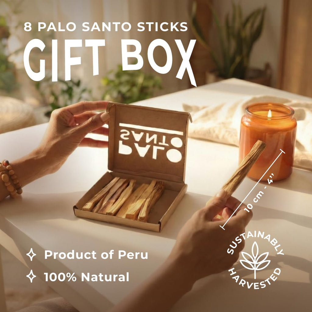 Palo Santo Premium Sticks (8) Smudging Incense Certified Pure Ethically and Sustainably Harvested from Fallen Trees in Peru (NOT Ecuador). Protection, Meditation, Healing, Spiritual Cleansing