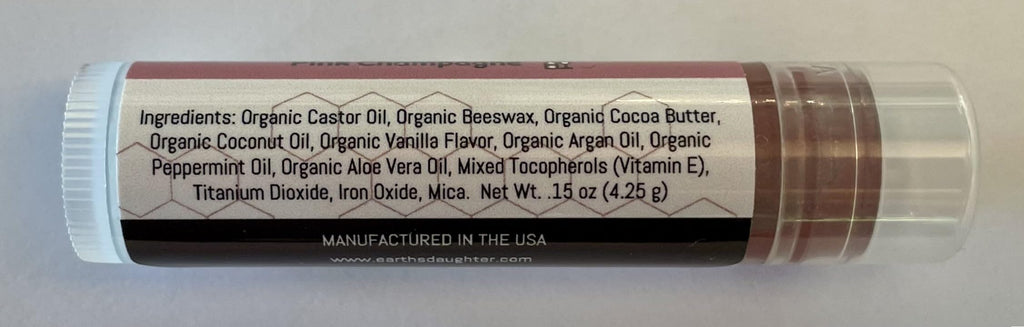 Earth's Daughter USDA Organic Lip Balm 6-Pack - Fruit Flavors, Beeswax, Coconut Oil, Vitamin E - Best Lip Repair Chapstick for Dry Cracked Lips - Moisturizing Lip Care