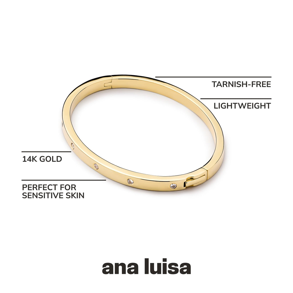 Ana Luisa Bracelets for Women - 14K Gold Plated & Silver Rhodium Bangle and Cuff Bracelets - Sleek Designs Perfect for Layering - Hypoallergenic, Water-Resistant, Tarnish-Free Bracelet for Daily Wear