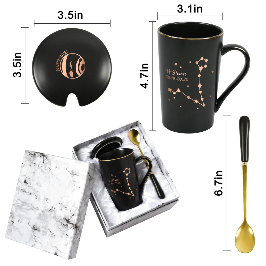 YHRJWN Pisces Gifts for Women, Pisces Constellation Mug, February March Birthdays Gifts for Women Horoscope Astrology Lovers, Pisces Zodiac Sign gifts for Women Girls, 14 Oz Pink with Gift Box