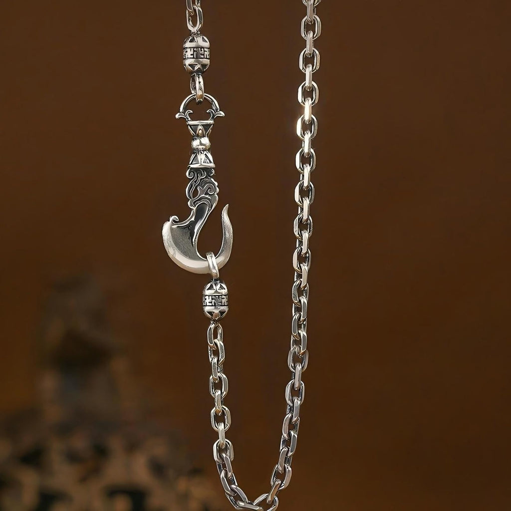 Italian Sterling Silver S925 Retro Chain Necklace for Men, Vintage Style Jewelry Gift