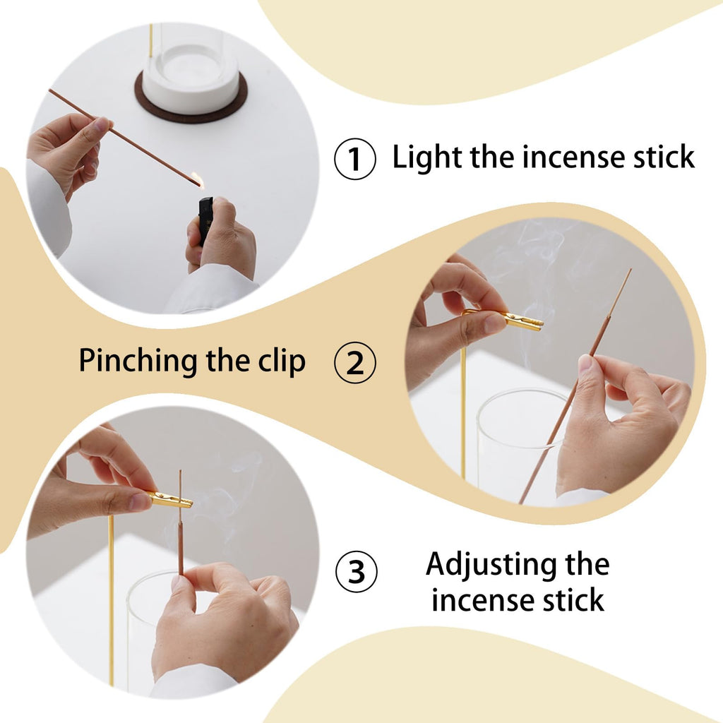 Ceremony Incense Holder, Wooden Incense Holder for Sticks with Glass Ash Catcher, Anti-ash Incense Burner with 20 Incense Sticks and a Ash Brush for Meditation Yoga Spa Room Decor