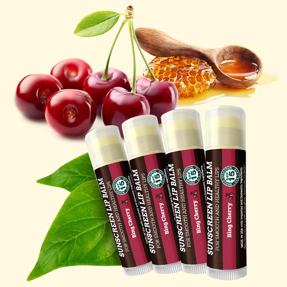 Earth's Daughter USDA Organic Lip Balm 6-Pack - Fruit Flavors, Beeswax, Coconut Oil, Vitamin E - Best Lip Repair Chapstick for Dry Cracked Lips - Moisturizing Lip Care