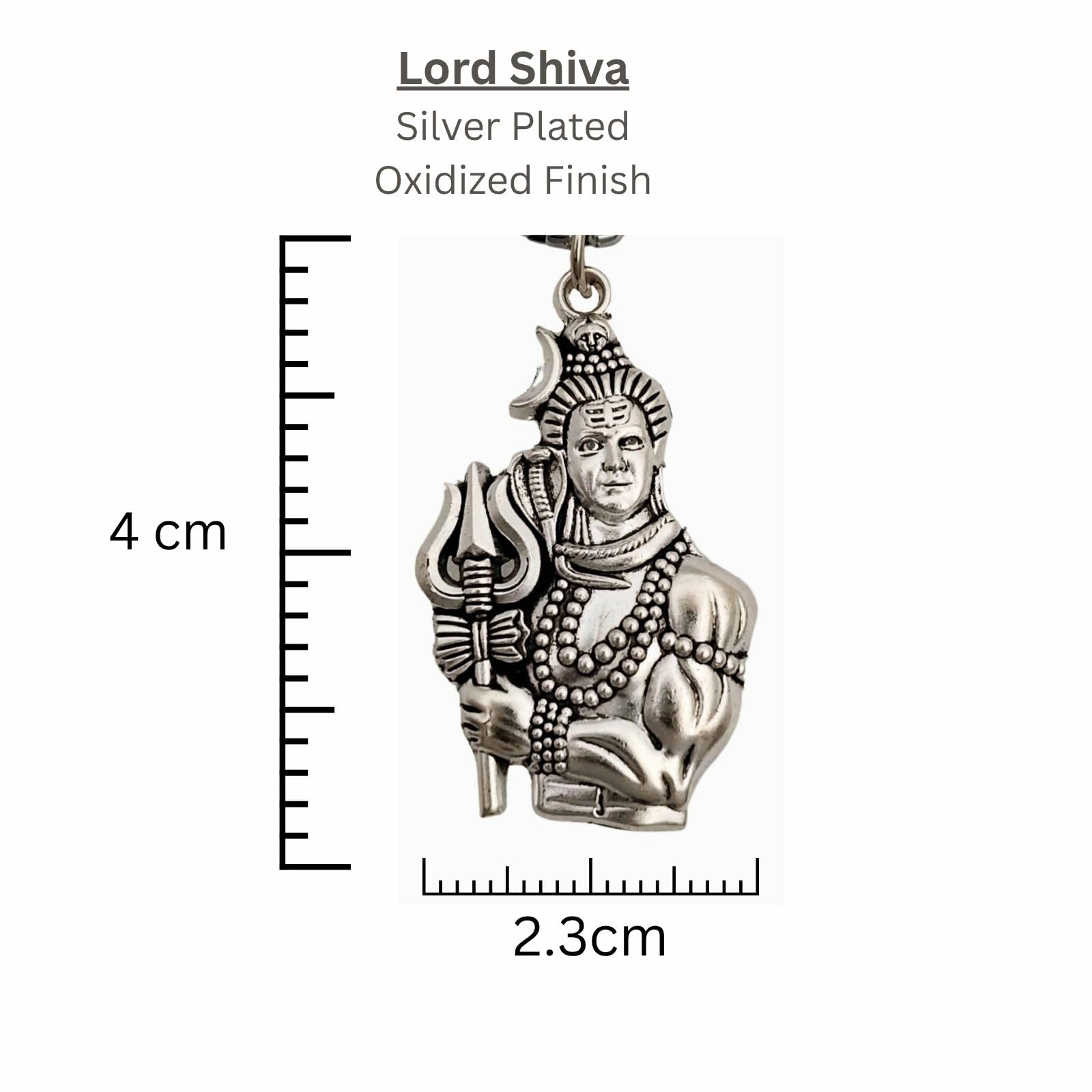 Stainless Steel Shiva's Trishul Damaru Pendant with Chain for Men, Anti-Tarnish Mahadev Mahakal Bholenath Necklace for Men & Women - Oxidized Silver Finish