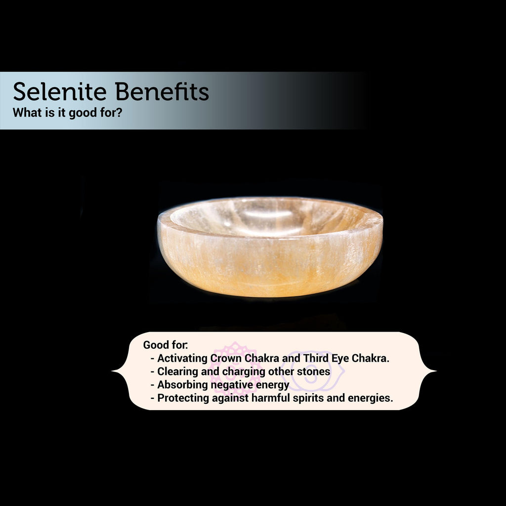Soul Sticks Selenite Crystal Bowls for Smudging, Healing, Recharging Crystals | Pure Selenite Smudge Bowl & Crystal Charging Station Ethically Sourced in Morocco, Orange (4 Inch)
