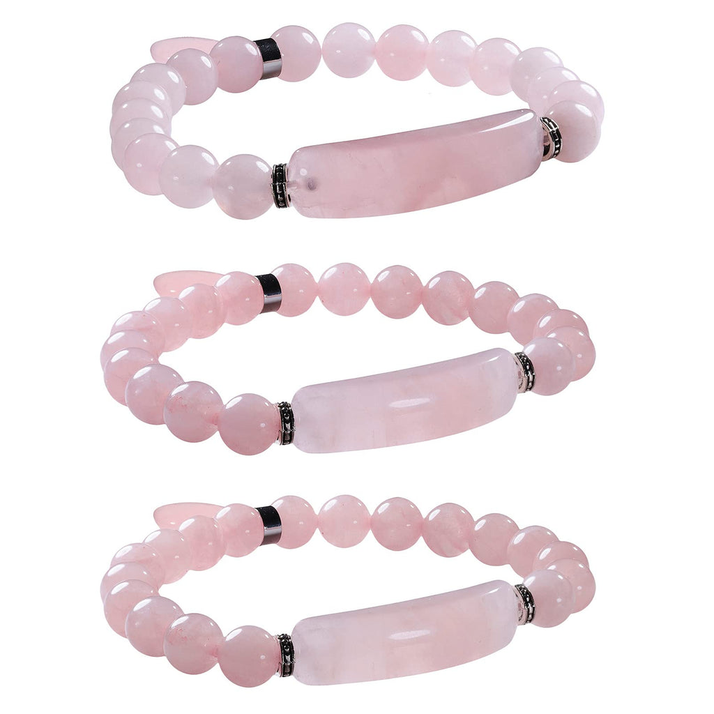 TUMBEELLUWA Healing Stone Bracelet 8mm Beads Chakra Crystal Energy Heart Charm Bracelet Handmade Jewelry for Women